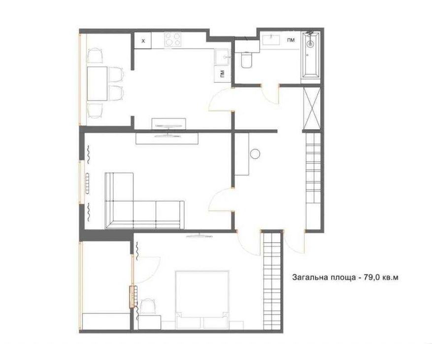 Без комісії! Оренда дизайнерської 2 к. квартири 80 м², ГЕНЕРАТОР, УКРИТТЯ!
