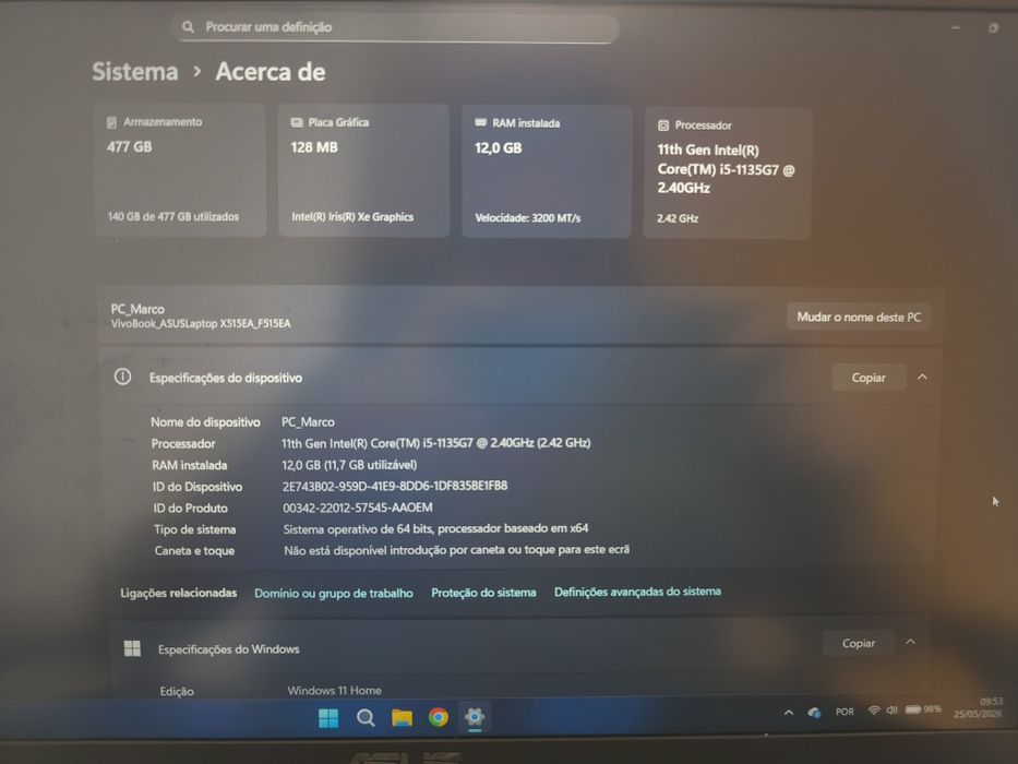 ASUS Vivobook 15 (i5 11ª Gen | 12GB RAM | SSD 512GB)