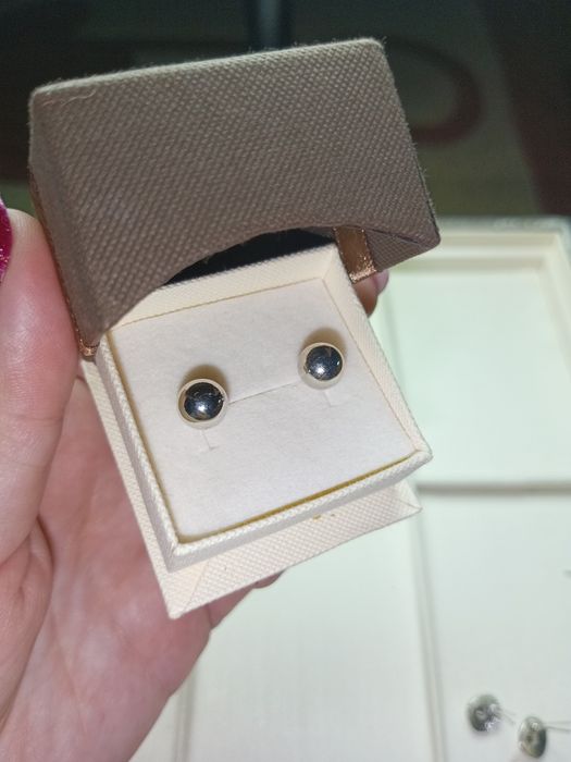 Srebrne kolczyki 925 sztyfty duże kulki kuleczki nowe