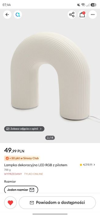 Lampka nocna Sinsay