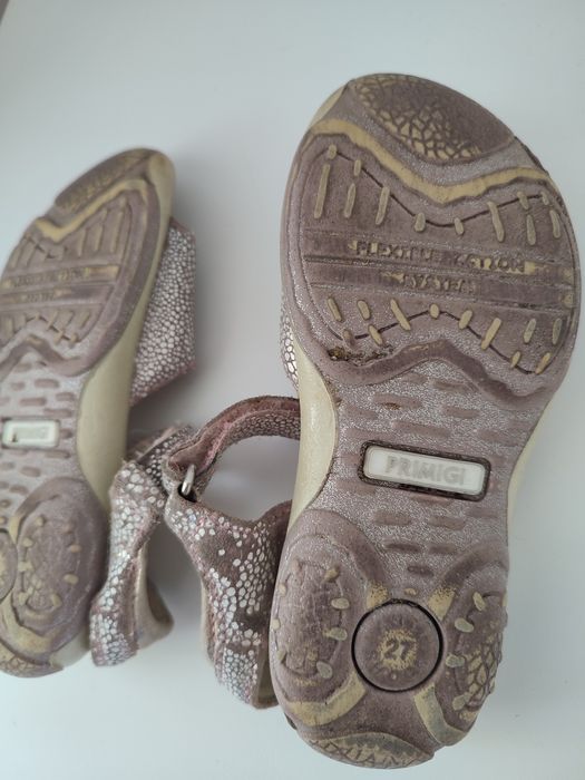 Sandałki skórzane Primigi 27 na rzepy lilac