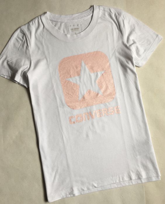 Converse koszulka damska t-shirt biała 36 S M basic logo