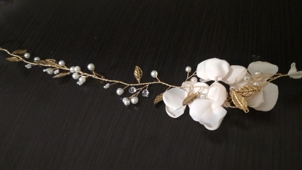 Nowa opaska ślubna flower nude