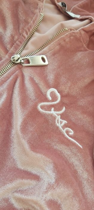 Bluza z kapturem varlesca zapinana welurowa połyskująca