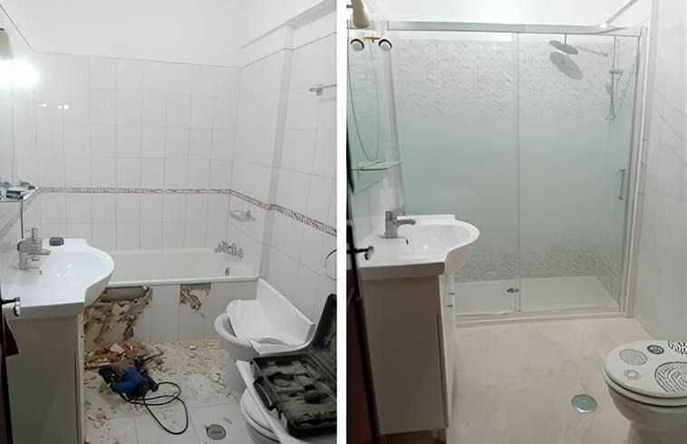 Banheira - NÃO, Base de Duche - SIM, . -SUBSTITUIÇÃO!