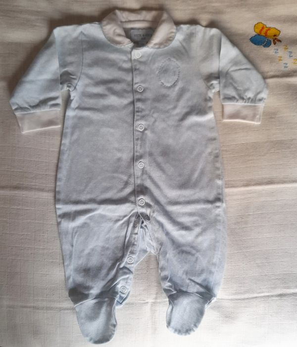 Body Neck & Neck, turquesa e branco. Tamanho 0 a 3 meses