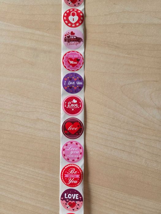 Fita de Autocolantes Valentine’s Day 100x – NOVO