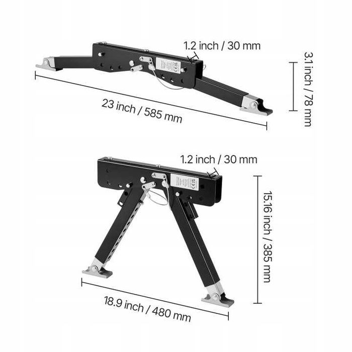 Podpora stopnia przyczepy kempingowej 381mm