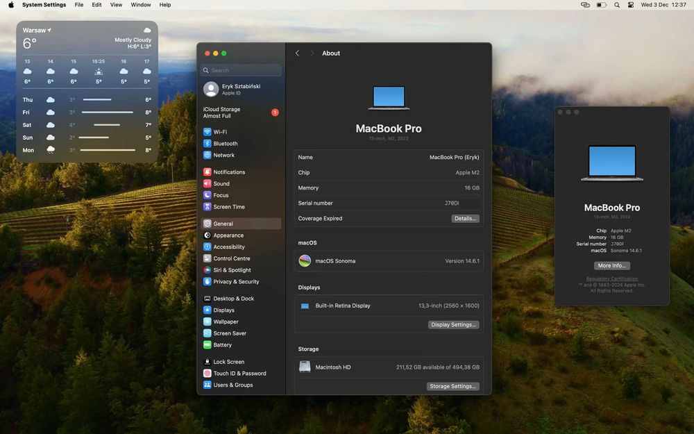 MacBook Pro M2 13" | 16GB RAM | 512GB SSD | Idealny + Hub USB-C Epico