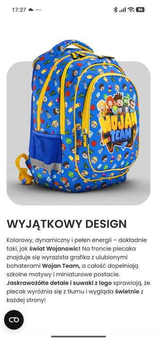 Plecak szkolny WOJAN TEAM