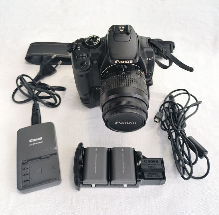 Câmera Cânon 400D + Lente 35-80 + Grip 2 baterias+cartão 1gb