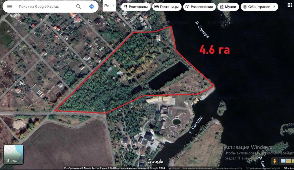 Продаж Бази відпочинку, 4.6 Га з берегом 145 м біля м. Дніпро