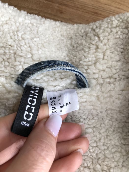 H&M Divided kurtka katana dżinsowa z kożuszkiem S