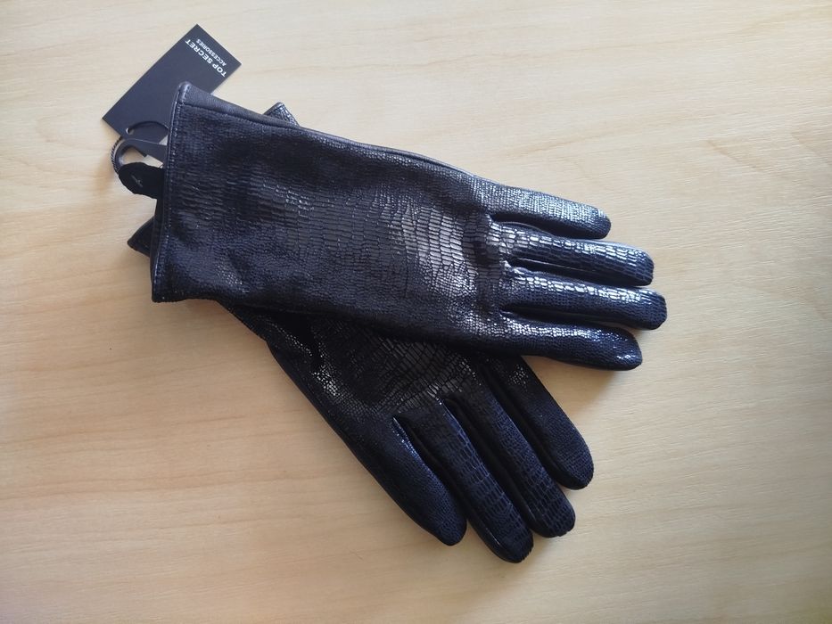 Жіночі шкіряні утеплені рукавички перчатки Top Secret розм. S/M