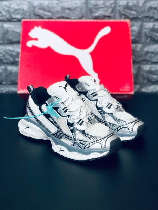 Мужские дышащие кросивки пума  / Красовки мужские лето 2026 puma extos axis / мужские кросовки пума кожа / сетка