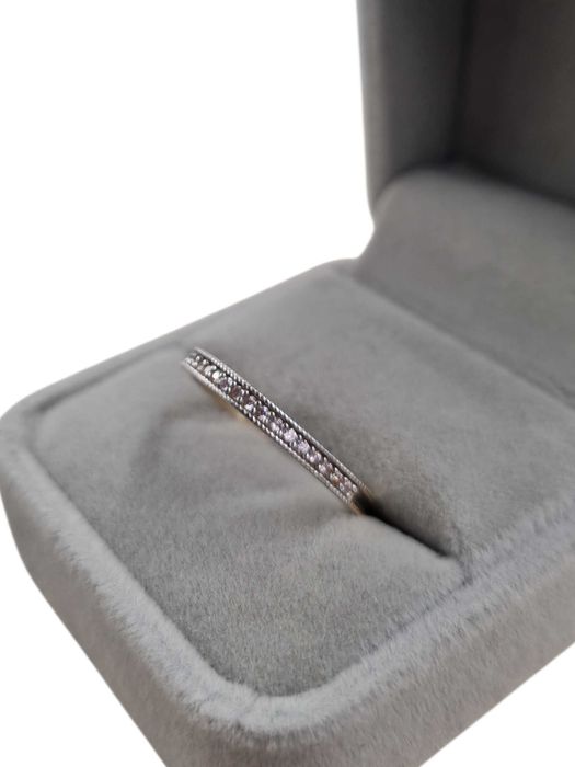 Piękny złoty pierścionek obrączka z cyrkoniami – 2,13 g – p585 – r20