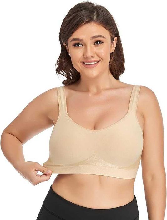 Nowy biustonosz damski / top / bez fiszbin / gładki / 2XL/ 2szt !9675!
