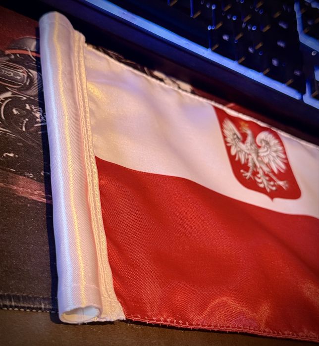 Motocyklowa flaga polski podwójna