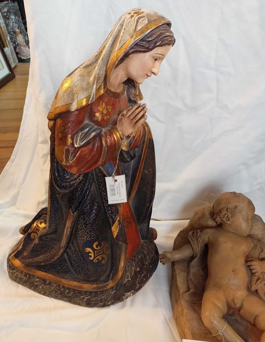 Presépio Figuras Madeira Menino Terracota