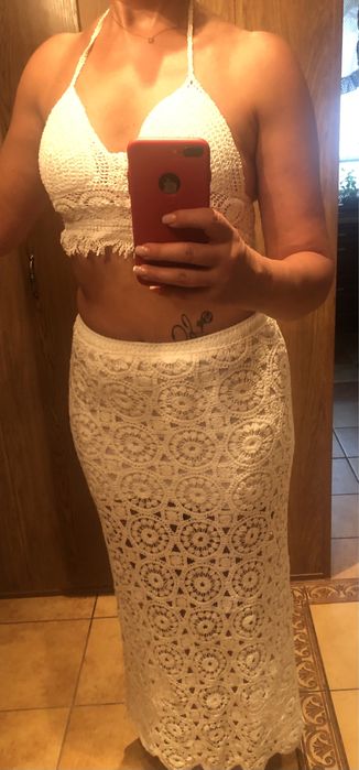 Top i spódnica szydełko