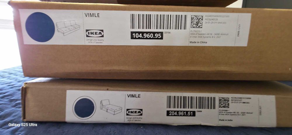 Capas Sofá IKEA VIMLE Chaise Longue (Conjunto Completo) – Azul Escuro – Novas