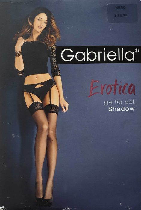 Чулки Gabriella с коружевной коронкою в комплекте с поясом Shadow 15d