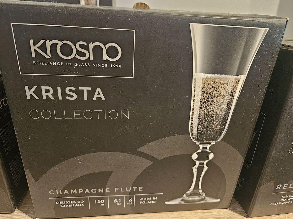 Kieliszki do szampana Krosno Krista nowe