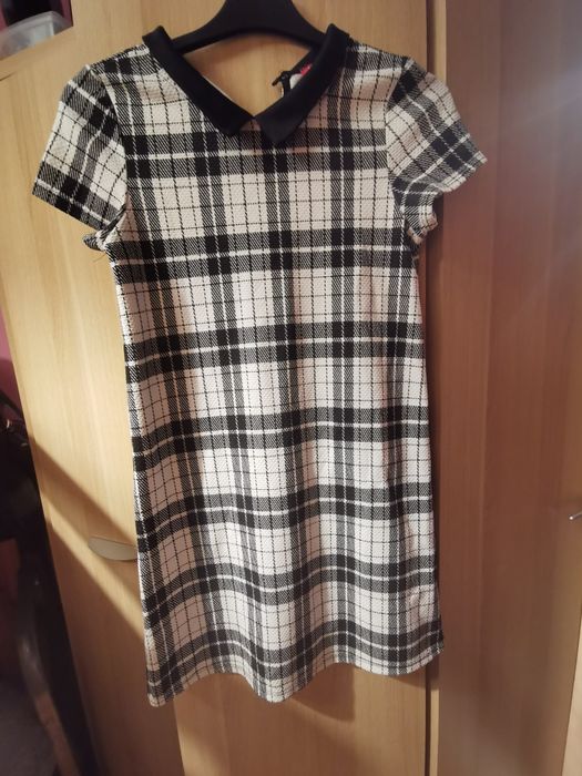 Sukienka czarna biała krata  164 impreza koncert