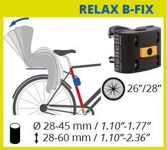 Дитяче велосипедне крісло велокрісло сидіння заднє Bellelli Mr Fox Lux Relax B-fix на раму під сідлом