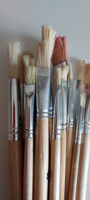 Pincéis grandes, vários tamanhos e espessuras