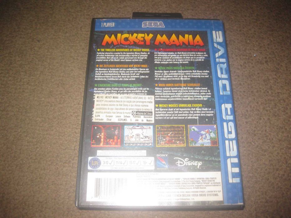 Jogo "Mickey Mania" para Sega Mega Drive