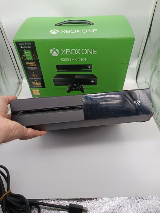 konsola xbox one 500gb czarny + pad + gra + kinect + karton double box