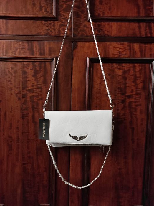 Сумка клатч черный Zadig & Voltaire из зернистой кожи Франция