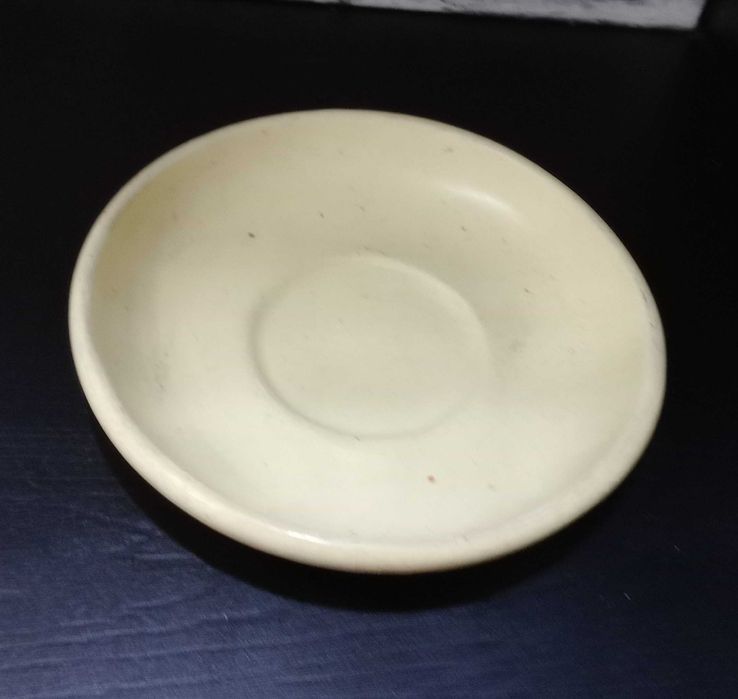 Prato aperitivos, antigo em grés, Bege, sarapintado, típico do Grés