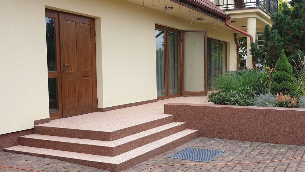 Remont naprawa tarasu schodów kamienny dywan hydroizolacja obróbki bl