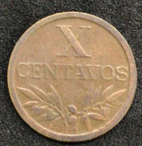 Moeda X centavos bronze - Portugal - 1958