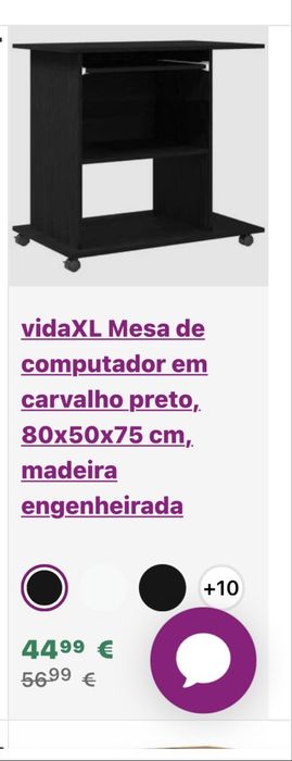 Secretaria de computador 80x50x75