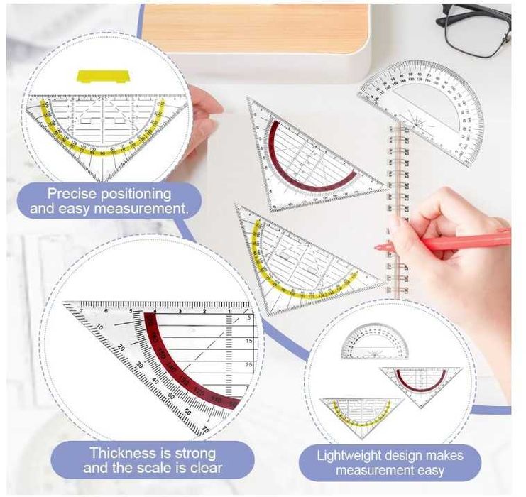 Zestaw 15 ekierek, kątomierzy LPAMABA