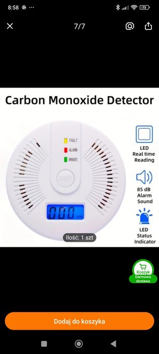 Czujnik tlenku węgla,czadu