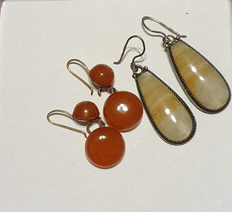 Серьги серебро 916 проба звезда , Урал , Вставка природный агат .