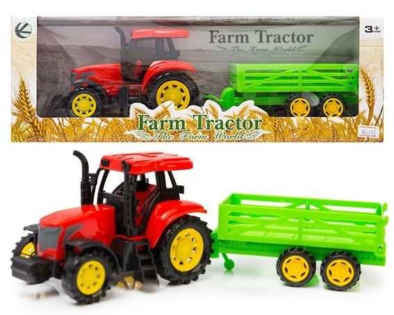 Czerwony Traktor z Przyczepą Zestaw Zabawek dla Małego Rolnika