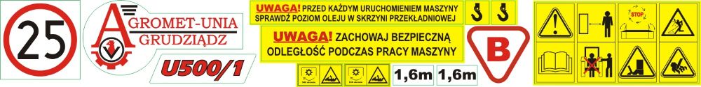Naklejki Glebgryzarka Agromet 1,6m 1,8m 2,0m