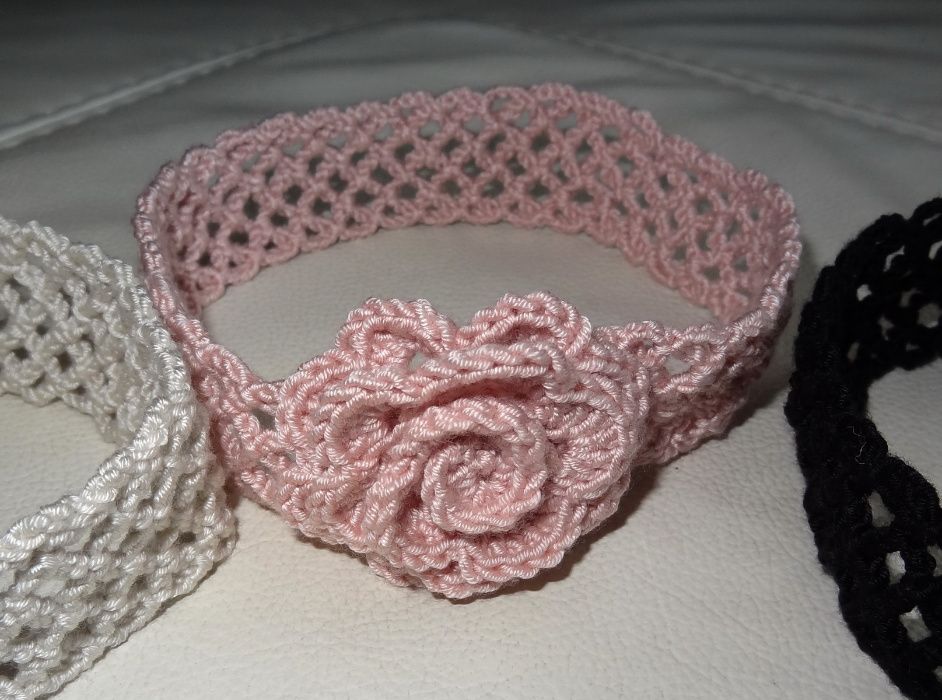 Handmade by Gomi opaska kwiatek pastelowe 48cm 1-3l na zamówienie