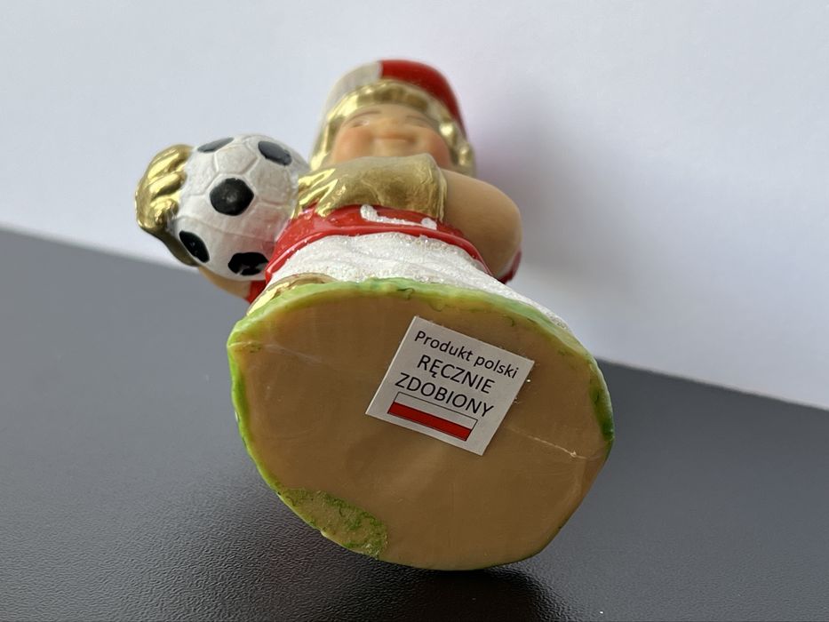 ***ANIOŁEK Z PIŁKĄ***Anioł piłkarz bramkarz figurka***KOMUNIA***NOWY**