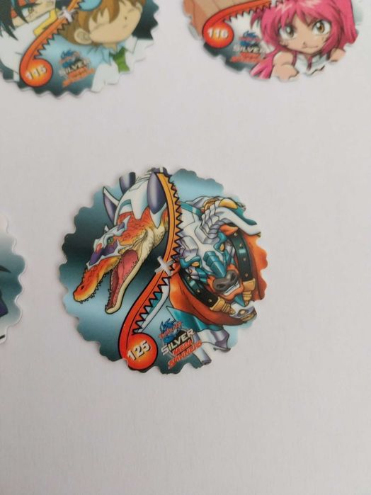 Lote 5 Beyblade Silver Mega Spinners