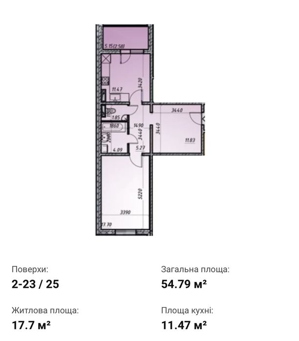 1-комнатная квартира по адресу Балтийский пер. (площадь 54,8 м²) - Atlanta.ua - фото 10