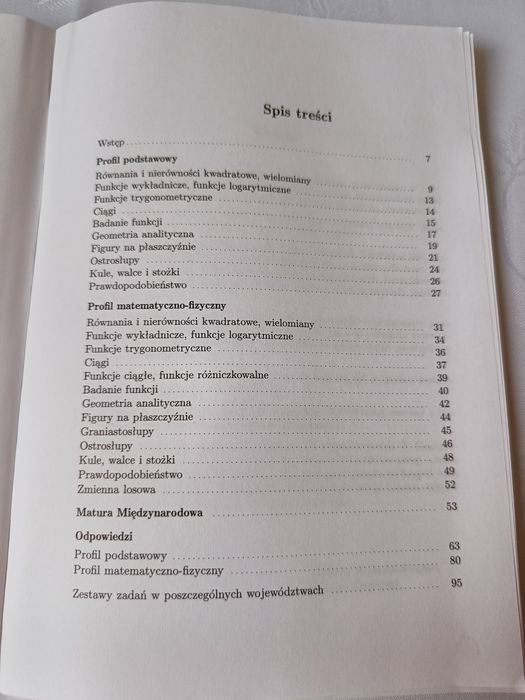Zadania maturalne z matematyki, część 1 i 2, jak nowe