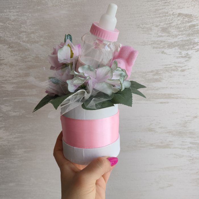 Flowers box prezent na narodziny chrzest dla dziewczynki