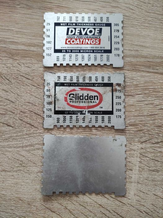 3x Grzebień pomiarowy warstwy mokrej 25-2000 µm Devoe Coatings Rzeszów