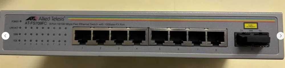 Fast Ethernet switch +1 100FX AT-FS709FC 10/100TX x 8 ports unmanaged